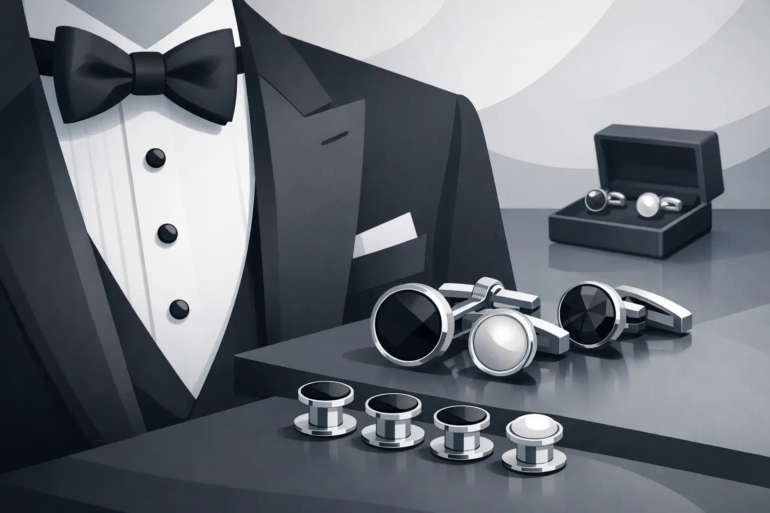 Studs and Cufflinks Set Tuxedo Guide