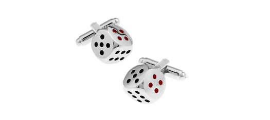 Red, Black and Silver Dice Cufflinks