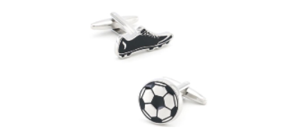 Black and Silver Football boot and football Cufflinks