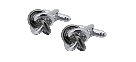 Silver and black coloured knot Cufflinks