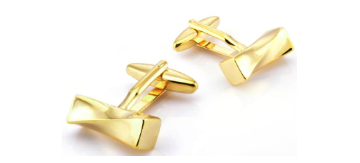 Gold twisted bar Cufflinks