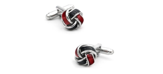 Red and black knot cufflinks