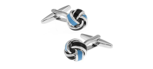 Blue and black knot cufflinks