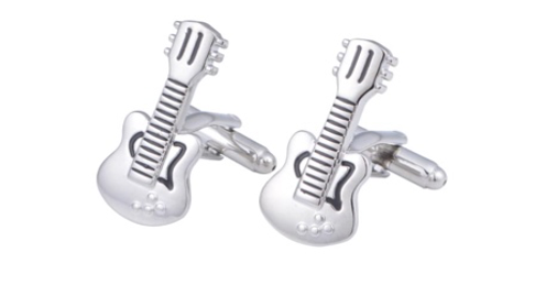 Acoustic Guitar with Black Accents Cufflinks