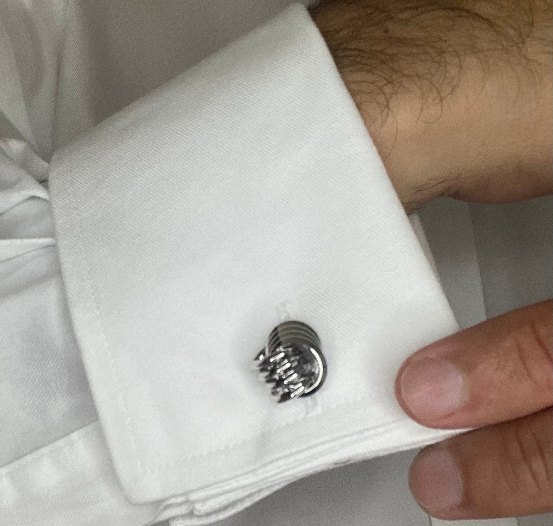 White Steel Cufflinks