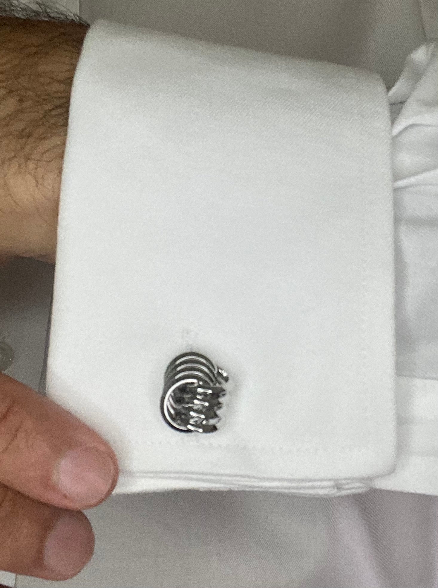 White Steel Cufflinks