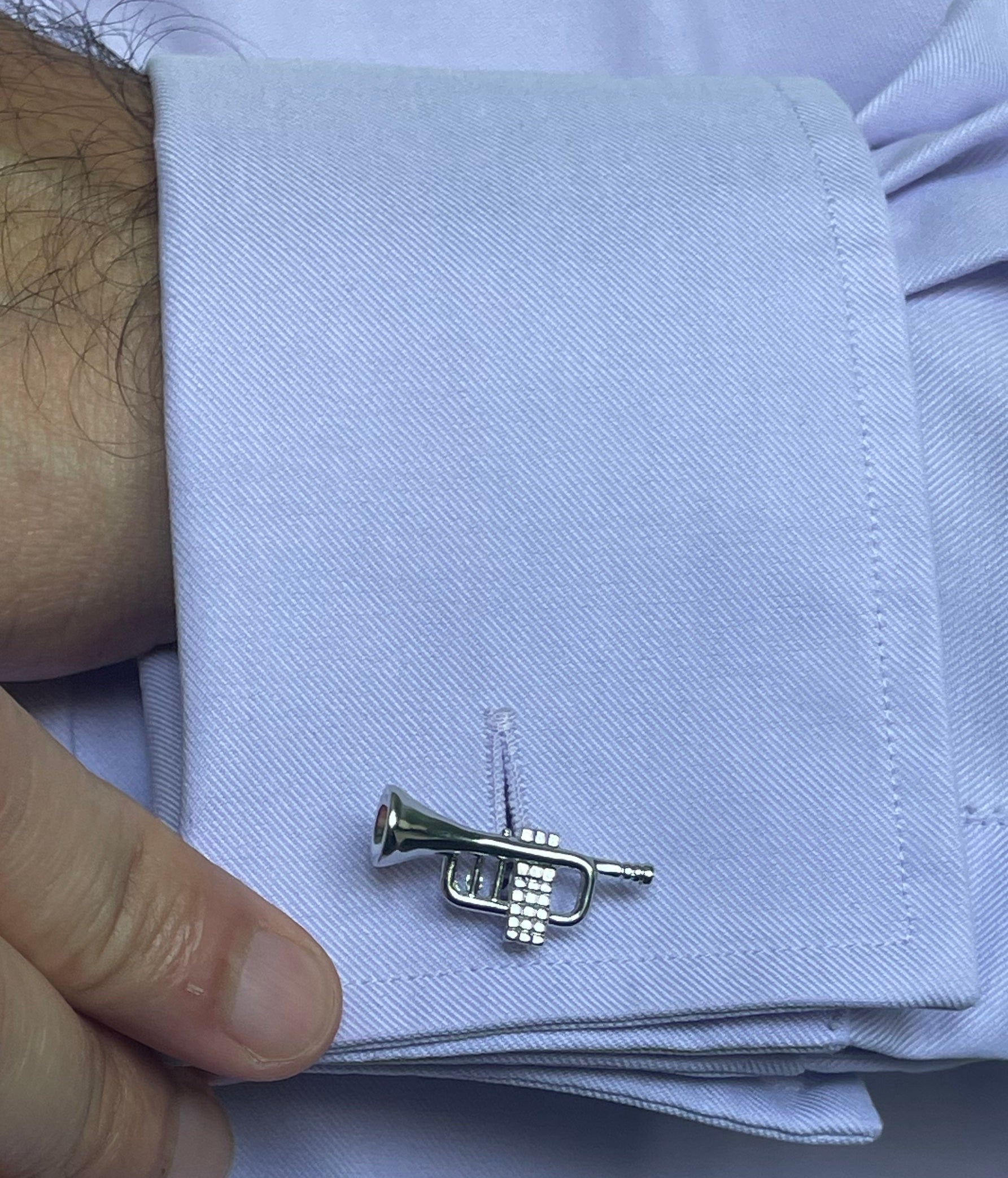 Silver Trumpet Cufflinks