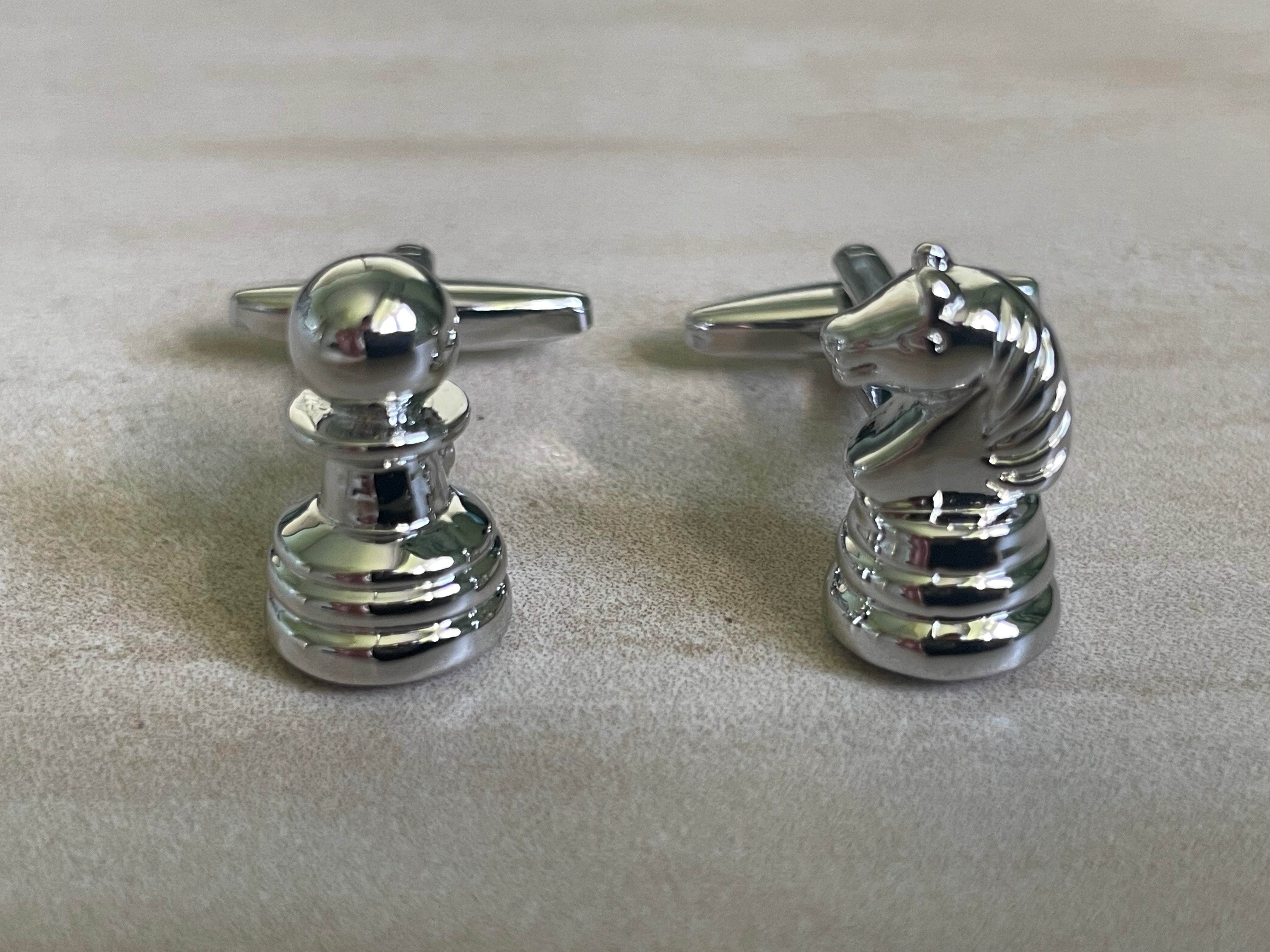 Knight and Pawn Chess Cufflinks