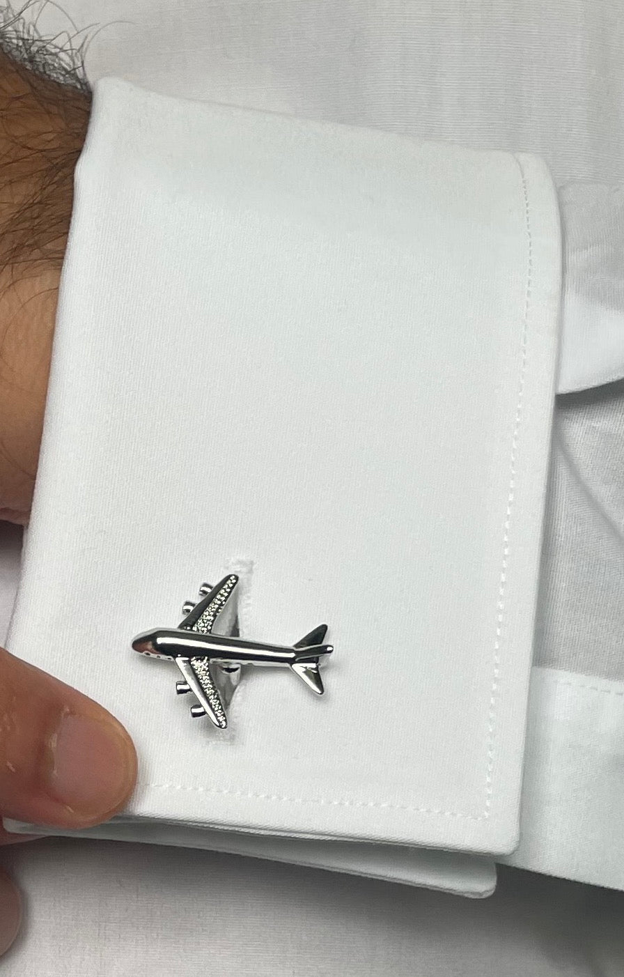 Silver Aeroplane Cufflinks