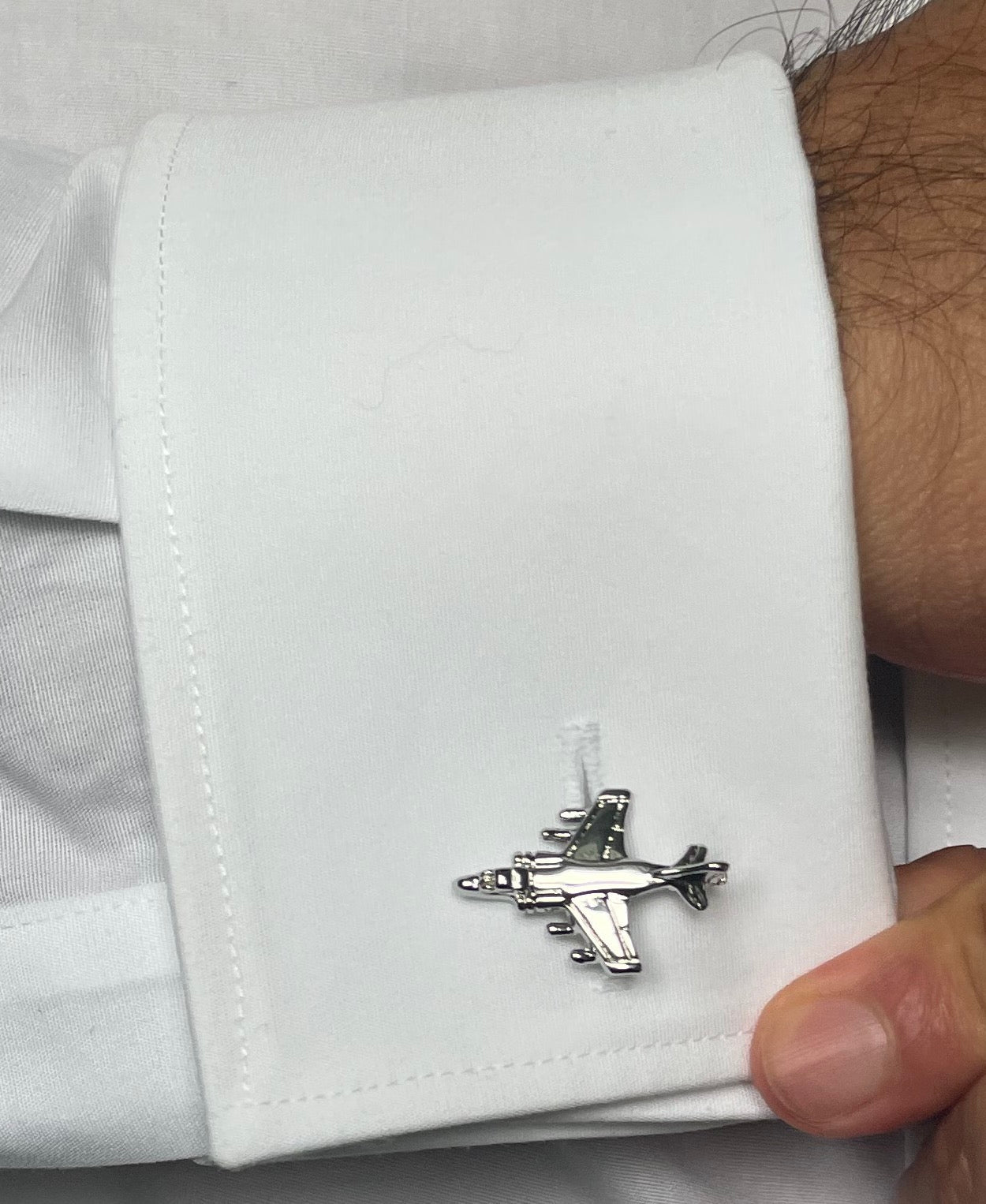 Silver Fighter Jet Cufflinks