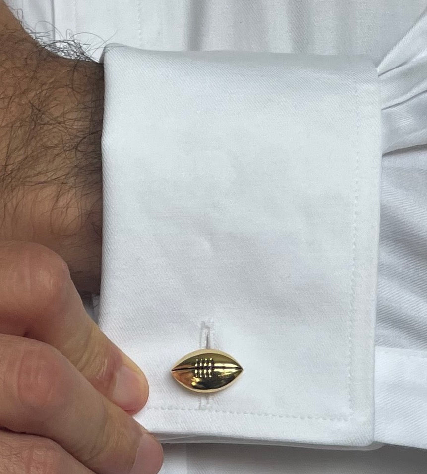 Gold Rugby Ball, American football Cufflinks