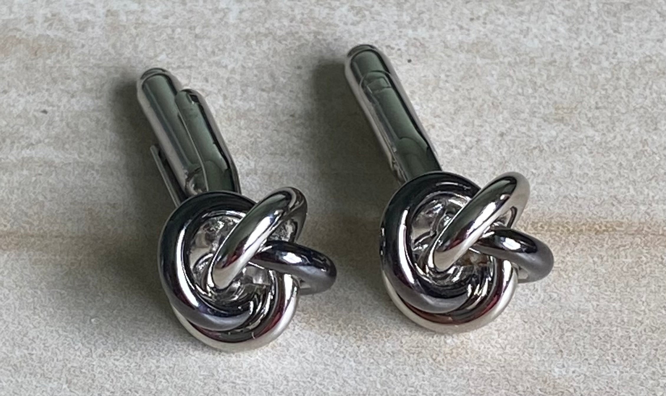 Silver and black coloured knot Cufflinks