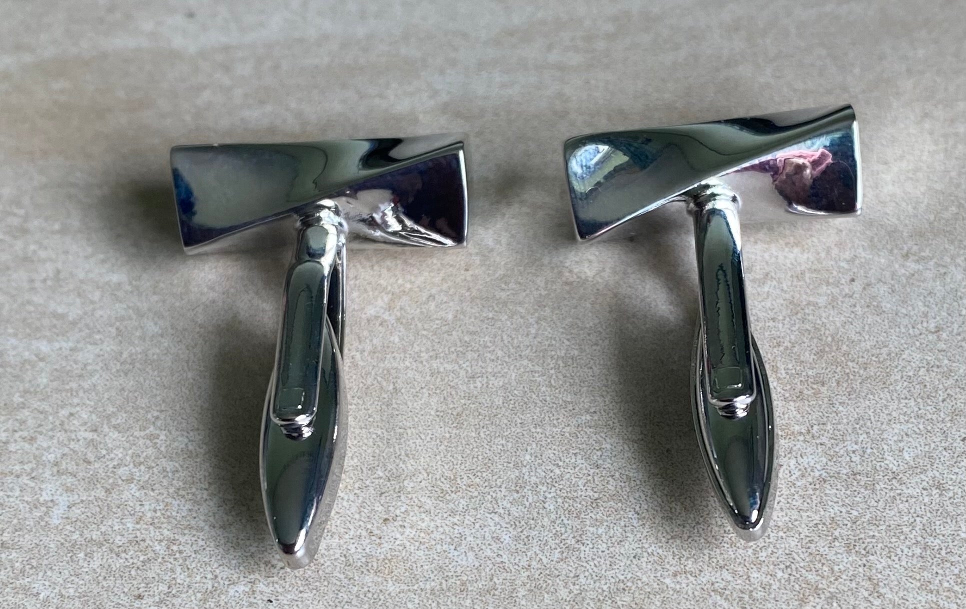 Silver twisted bar Cufflinks