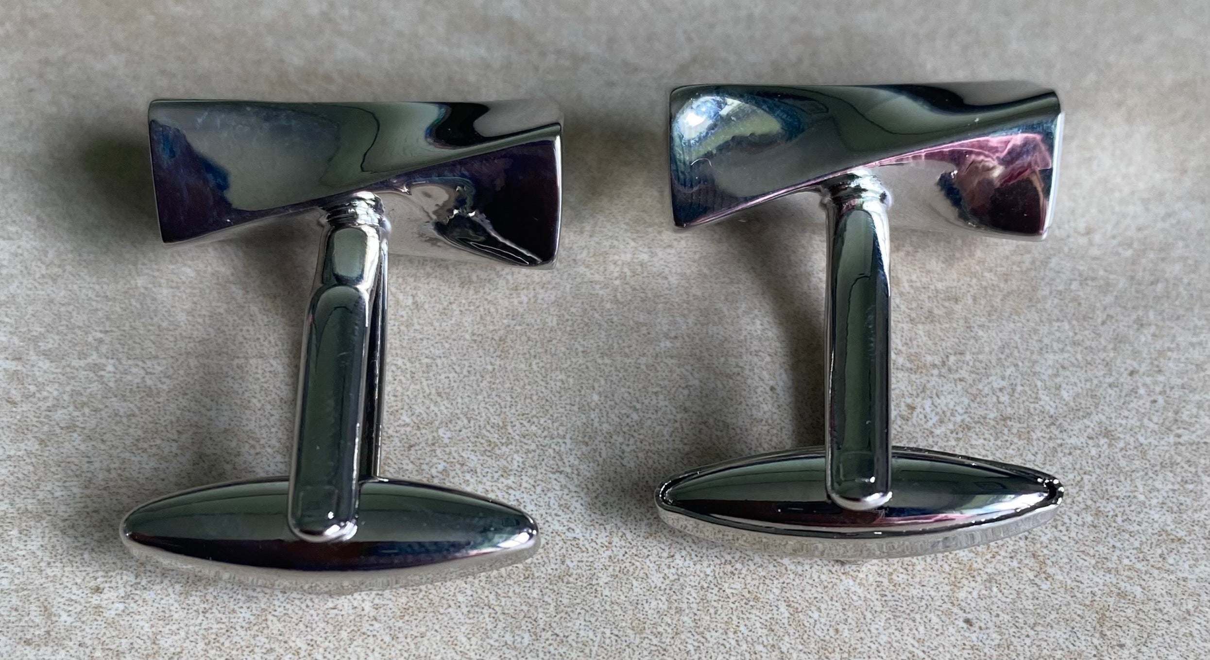 Silver twisted bar Cufflinks