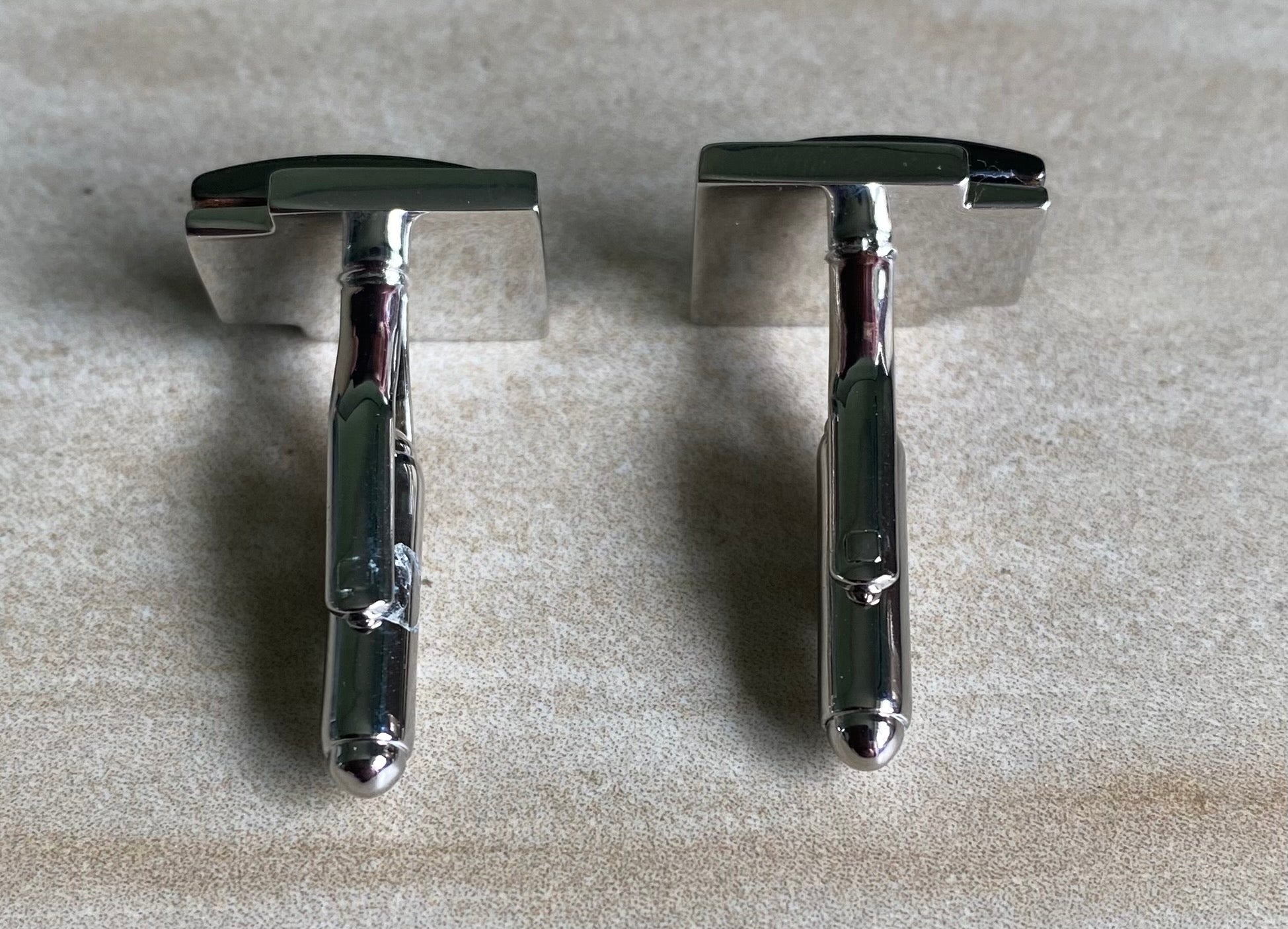 Black and Silver Stone effect Cufflinks