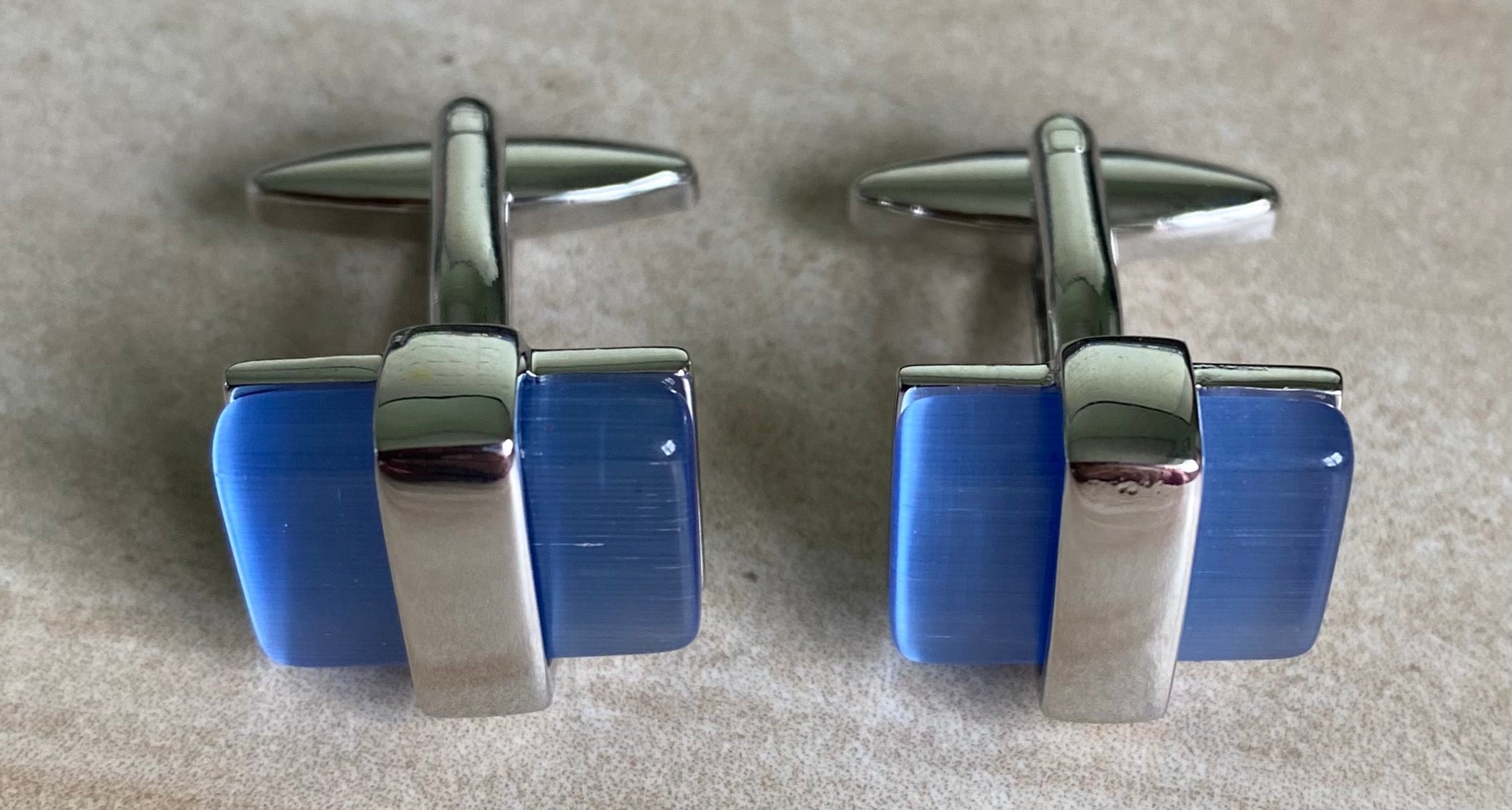 Blue Cateye Stone Cufflinks