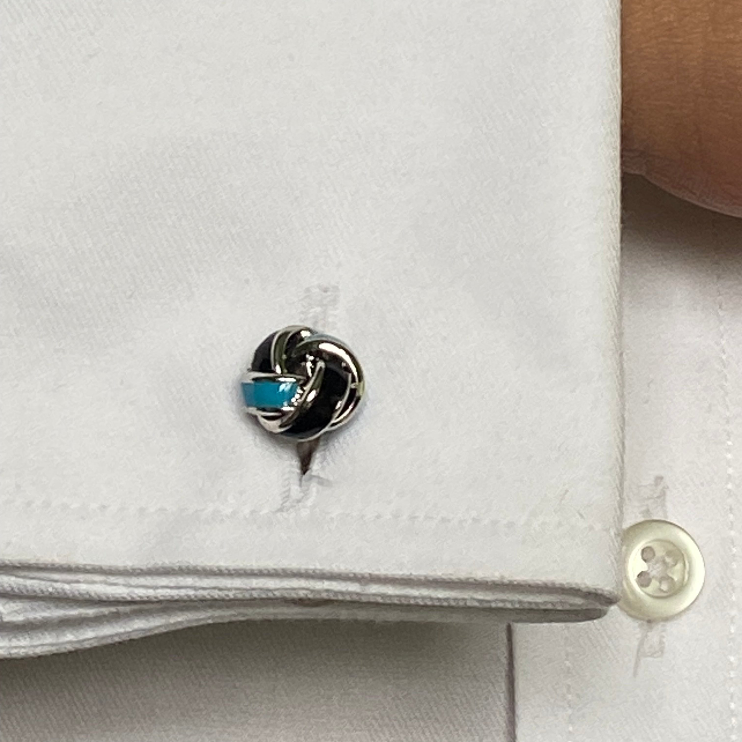 Blue and black knot cufflinks