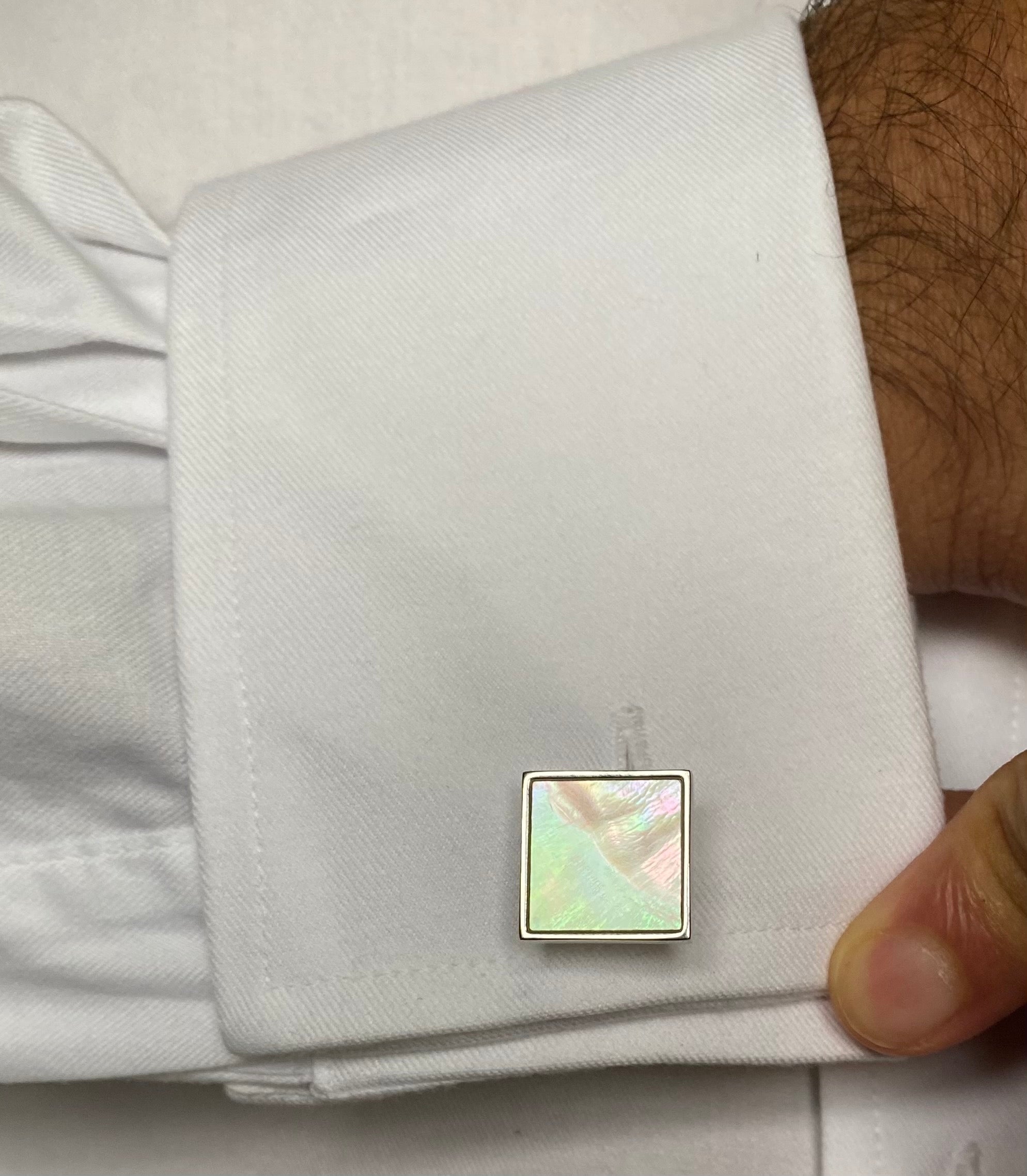 Square Mother of Pearl (Nacre) Smart Cufflinks