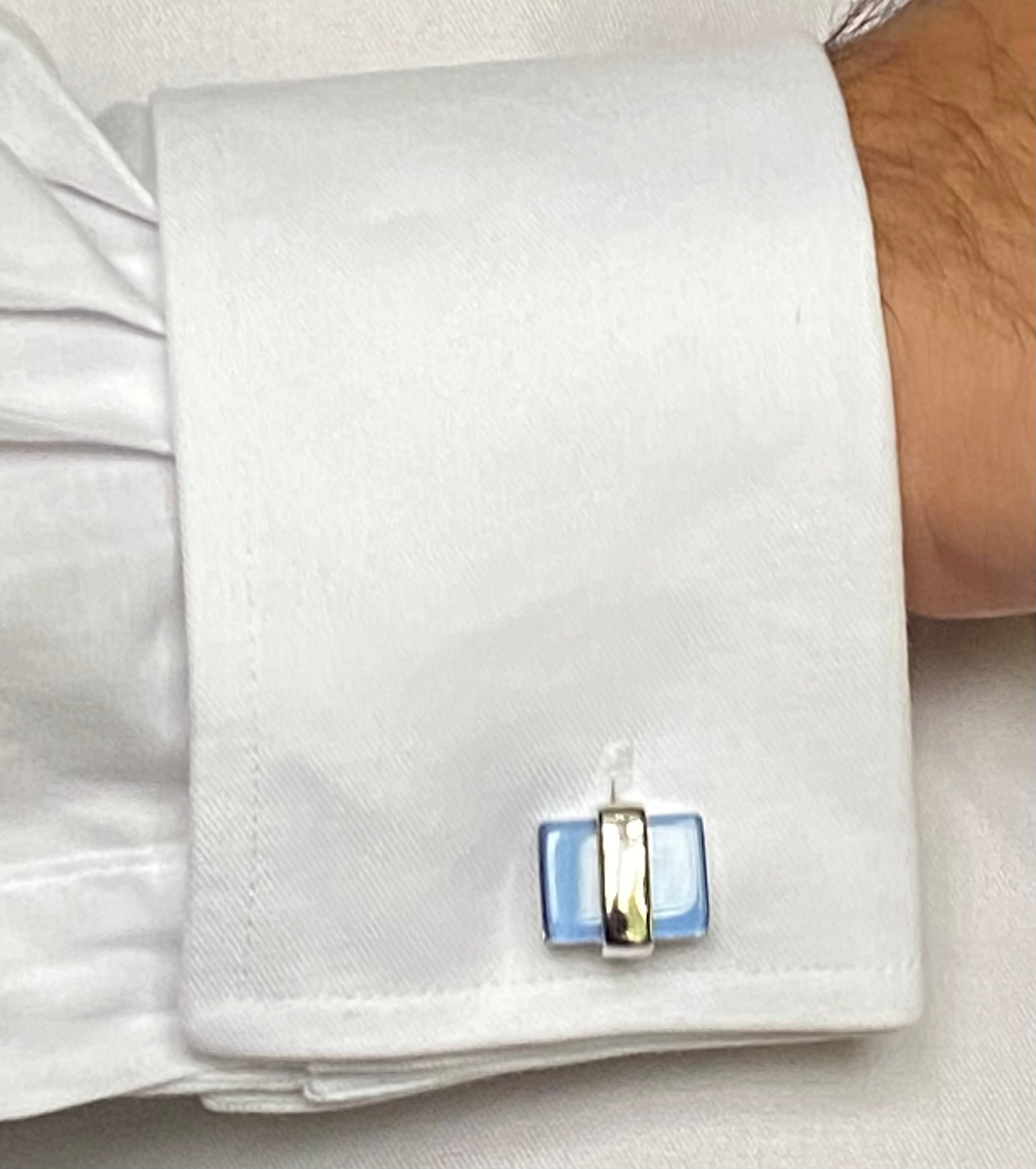 Blue Cateye Stone Cufflinks