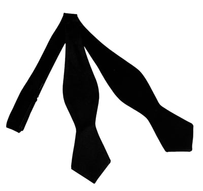 DAPPER ESSENTIALS - Black Self - Tie Diamond point Bowtie