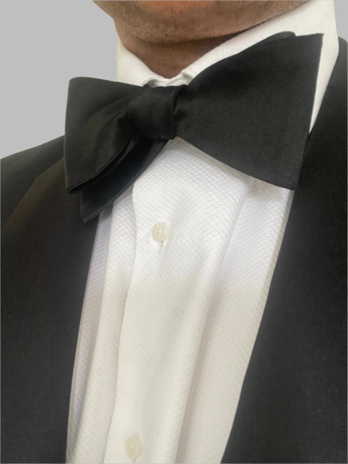 DAPPER ESSENTIALS - Black Self - Tie Standard Butterfly Bowtie