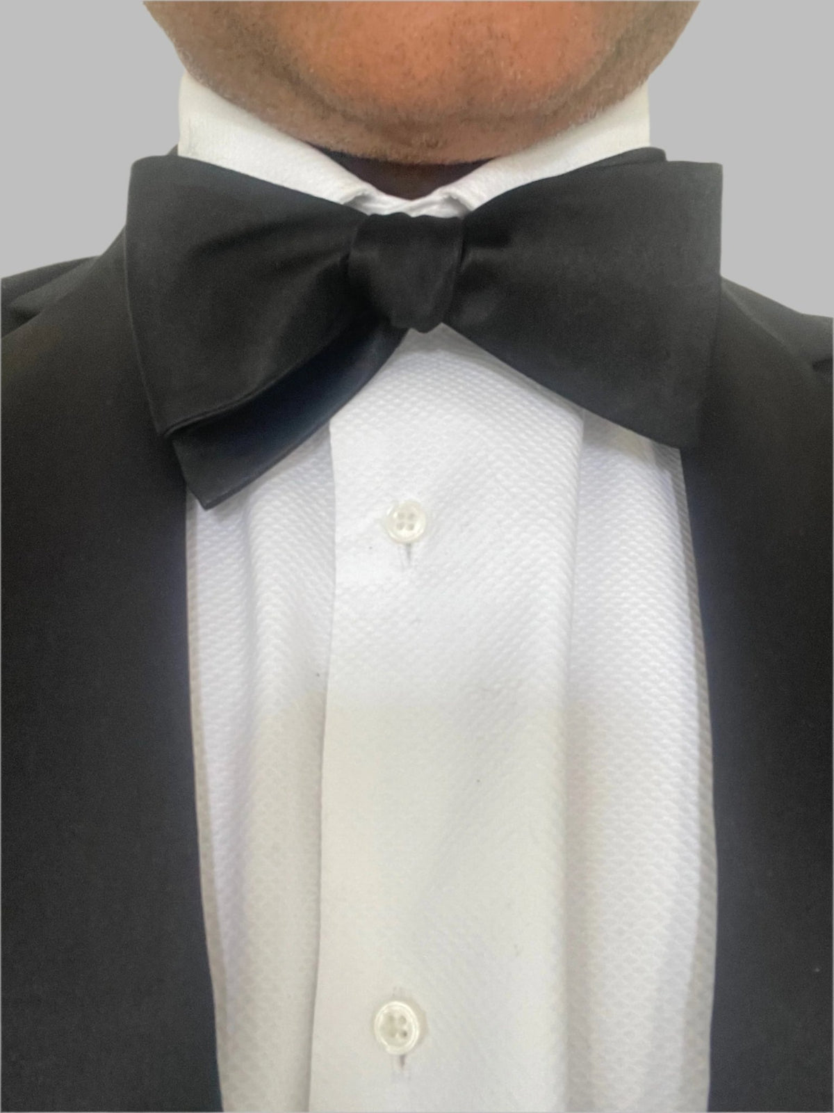 DAPPER ESSENTIALS - Black Self - Tie Standard Butterfly Bowtie
