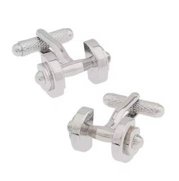 DAPPER ESSENTIALS - Dumbell Cufflinks: Stylish Fitness Accessories