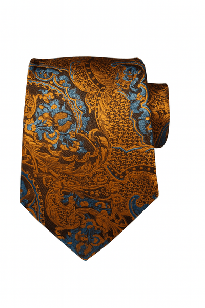 DAPPER ESSENTIALS - Gold, Blue & Black Neck Tie